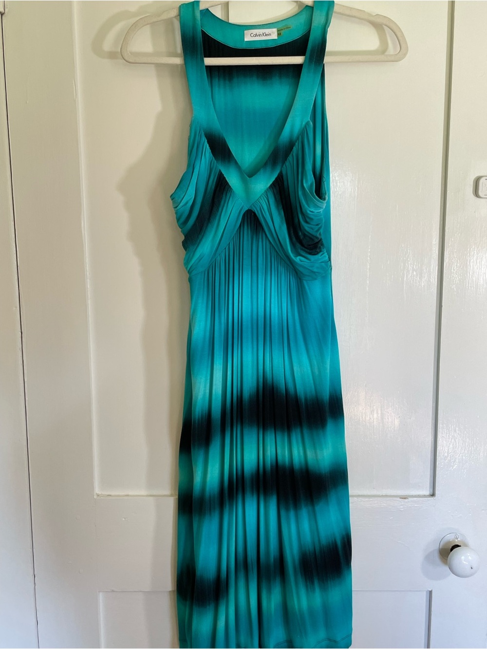 Calvin Klein Teal and Black Ombre Maxi Dress